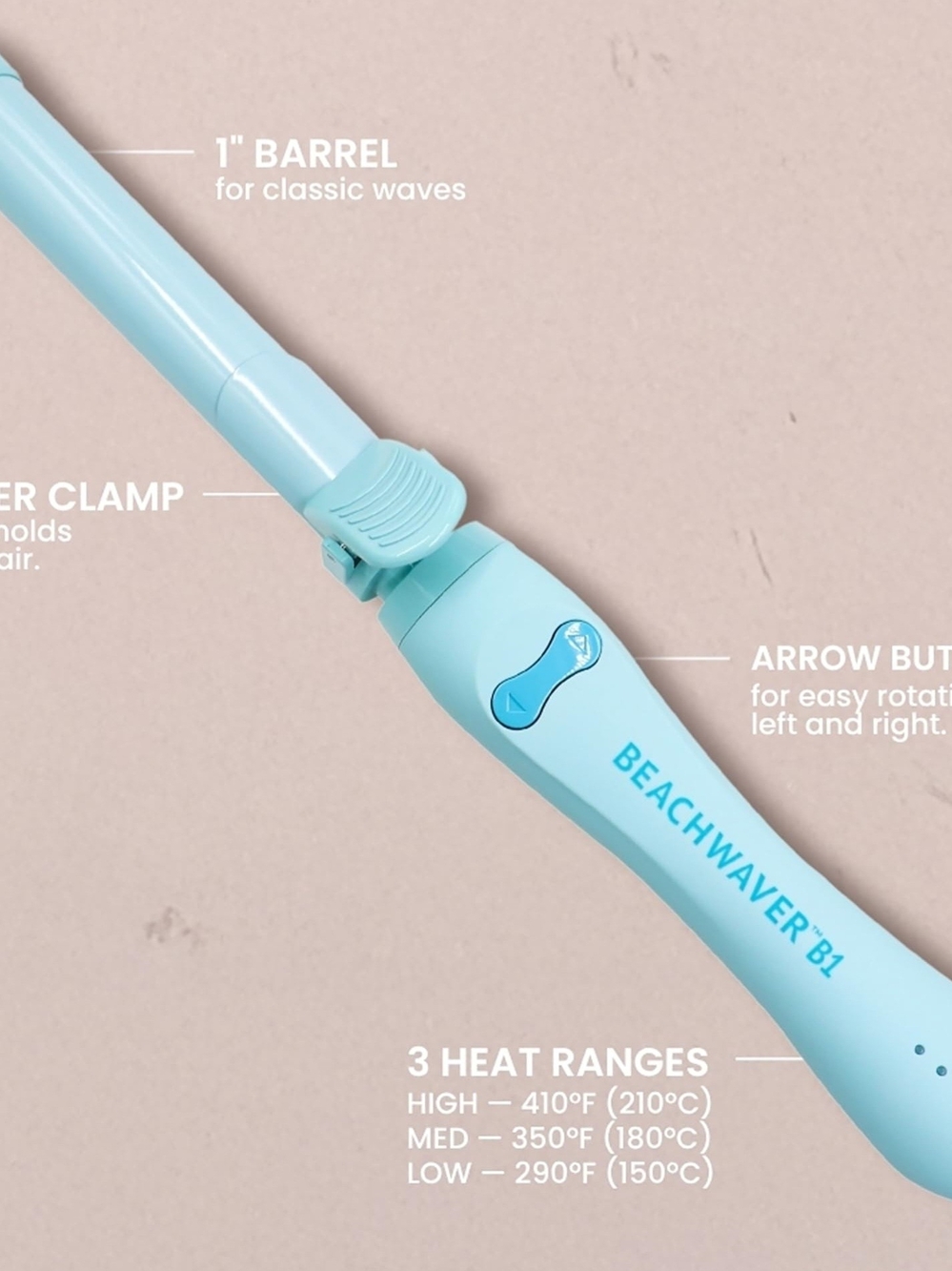Beachwaver x Tarte Collaboration B1.25 in Pastel Sky Blue Beachwaver